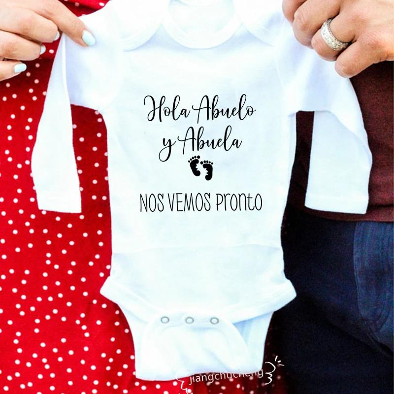 Hola Abuelo y Abuela Nos Vemos Pronto  ̺ ٵ Ʈ ư  Ҹ  Rompers Body Baby Boys Girls Ropa Clothes